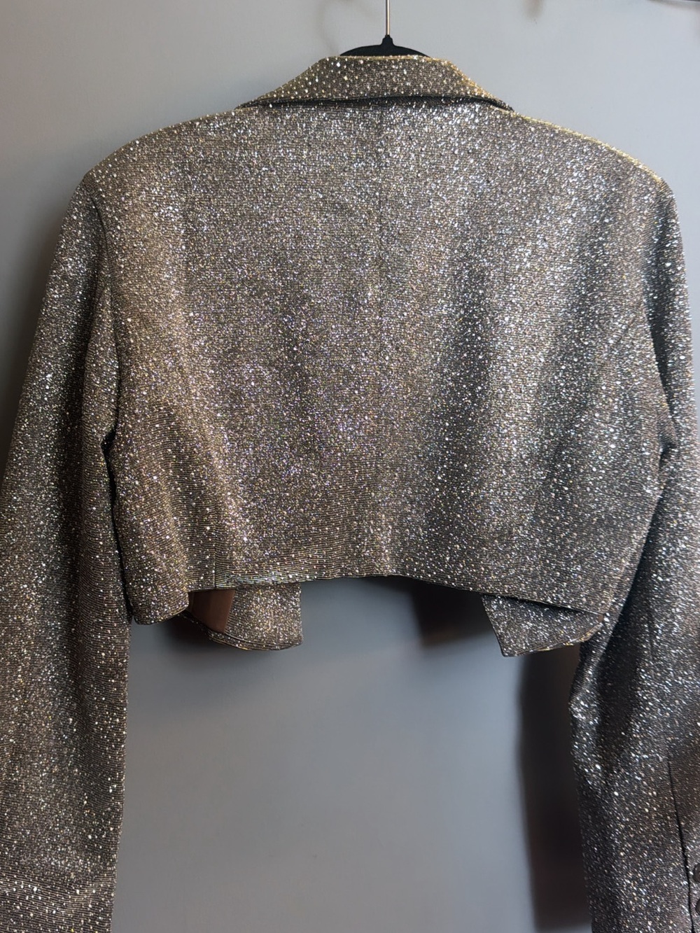 Metallic Stardust Cropped Jacket | Sparkly Statement Jacket | Glam Party Bolero